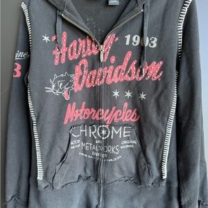 Harley-Davidson Black Graphic Hoodie Long Sleeve